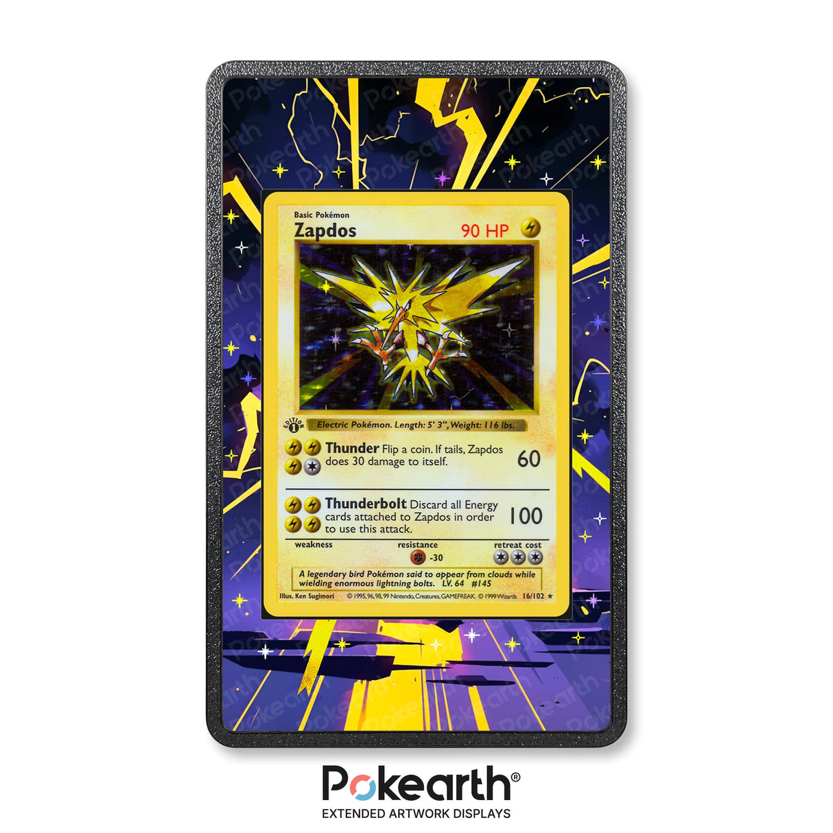 Zapdos 16/102 - Custodia con Artwork Esteso per Carte Pokémon - Display Case Extended Artwork Pokearth