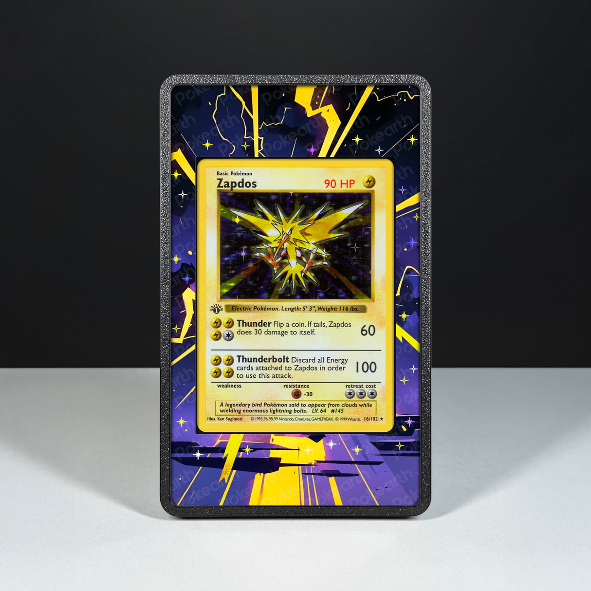 Zapdos 16/102 - Custodia con Artwork Esteso per Carte Pokémon - Display Case Extended Artwork Pokearth