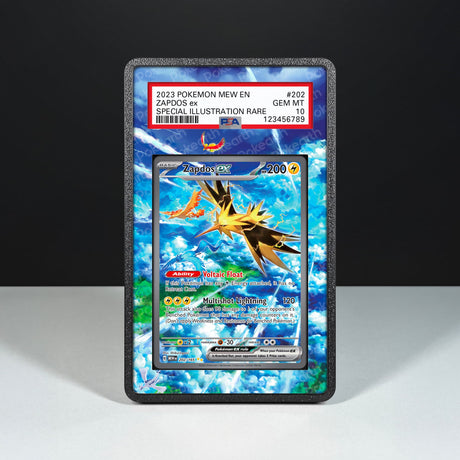 Zapdos ex 202/165 - Graded Card Extended Artwork Display Case - Display Case Extended Artwork Pokearth
