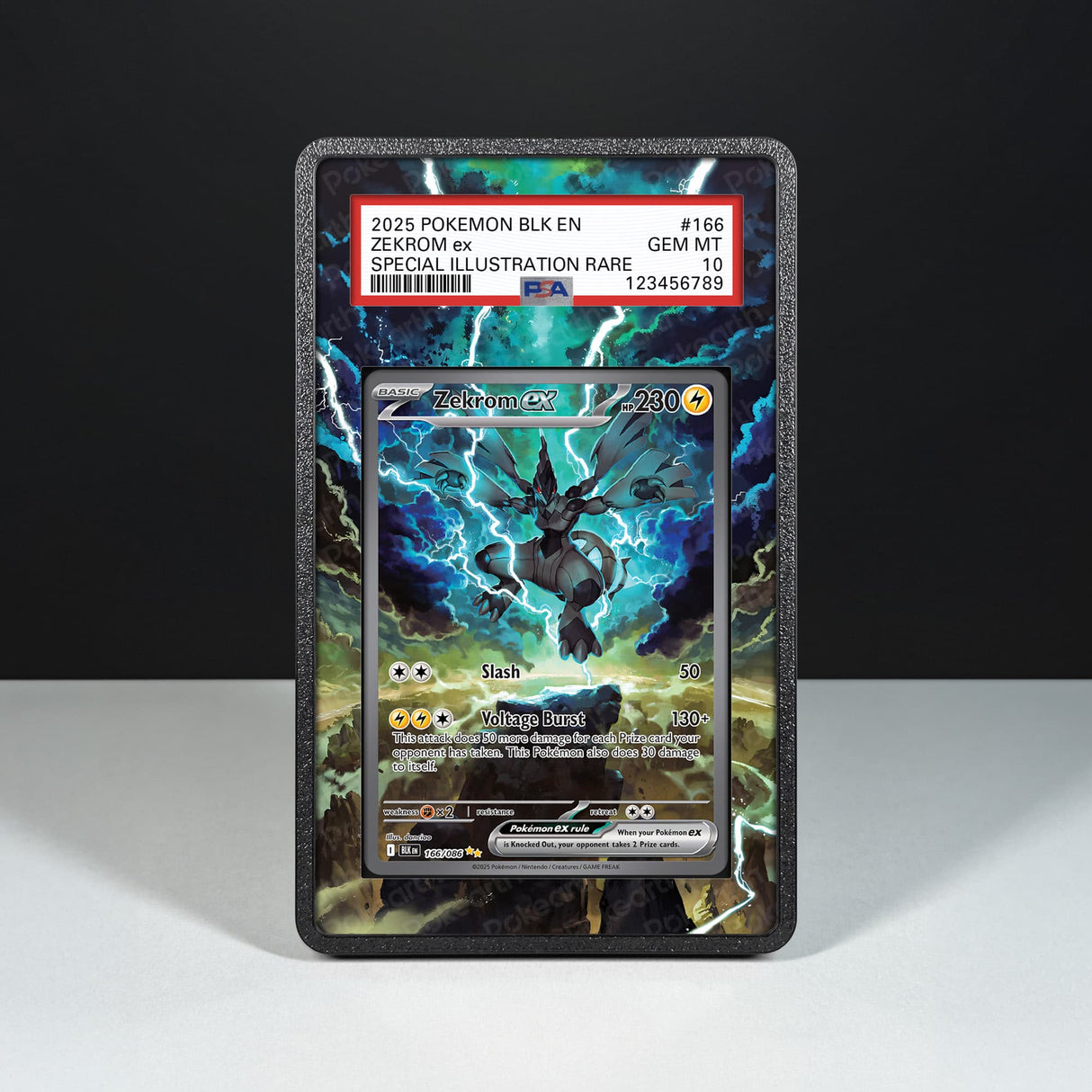 Zekrom ex 166/086 - Graded Card Extended Artwork Display Case - Display Case Extended Artwork Pokearth