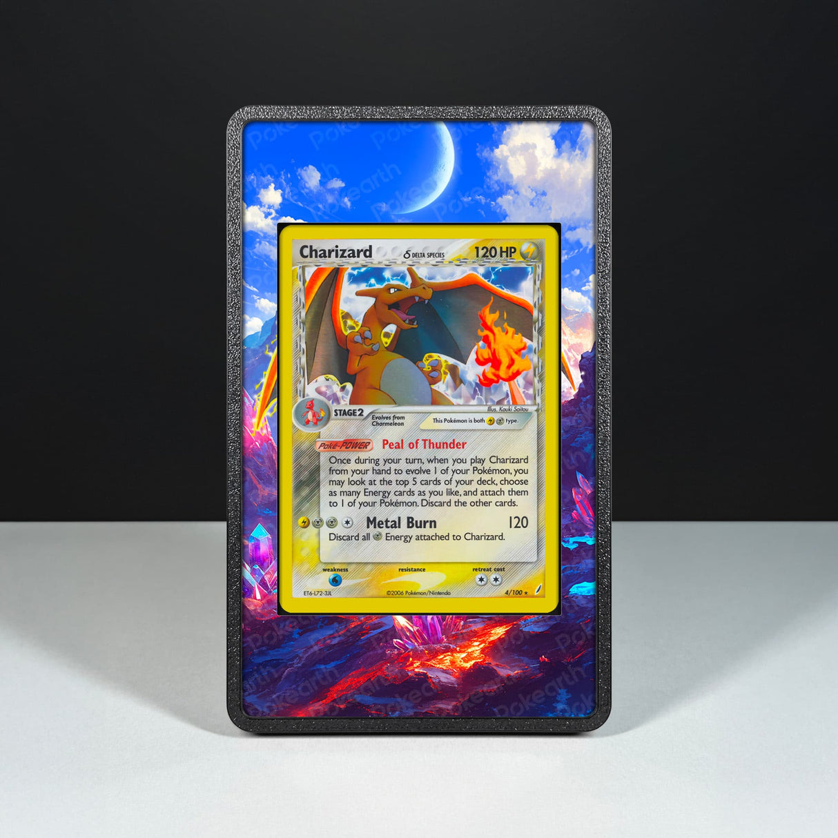 Charizard Specie Delta 4/100 - Custodia con Artwork Esteso per Carte Pokémon - Display Case Extended Artwork Pokearth
