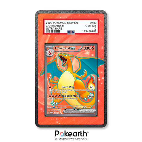 Charizard ex 183/165 - Graded Card Extended Artwork Display Case - Display Case Extended Artwork Pokearth