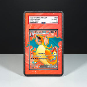 Charizard ex 183/165 - Graded Card Extended Artwork Display Case - Display Case Extended Artwork Pokearth
