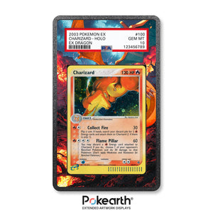 Charizard 100/97 - Graded Card Extended Artwork Display Case - Display Case Extended Artwork Pokearth