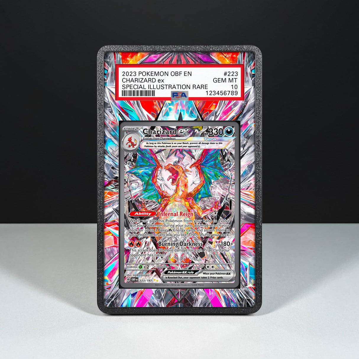 Charizard ex 223/197 - Graded Card Extended Artwork Display Case - Display Case Extended Artwork Pokearth