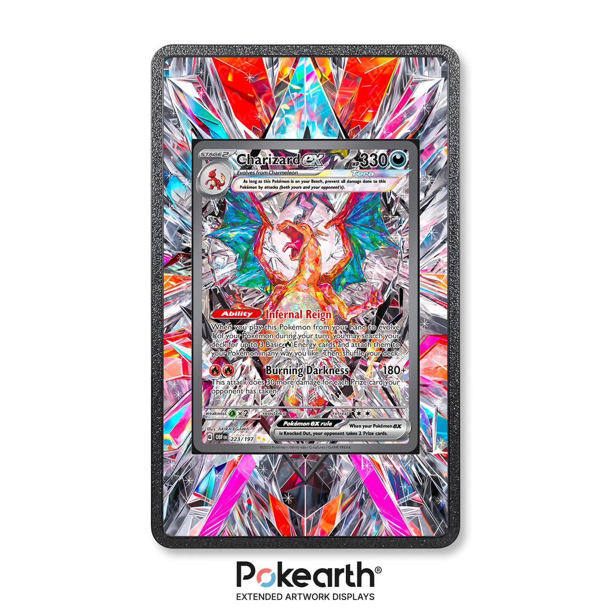 Charizard ex 223/197 - Custodia con Artwork Esteso per Carte Pokémon - Display Case Extended Artwork Pokearth