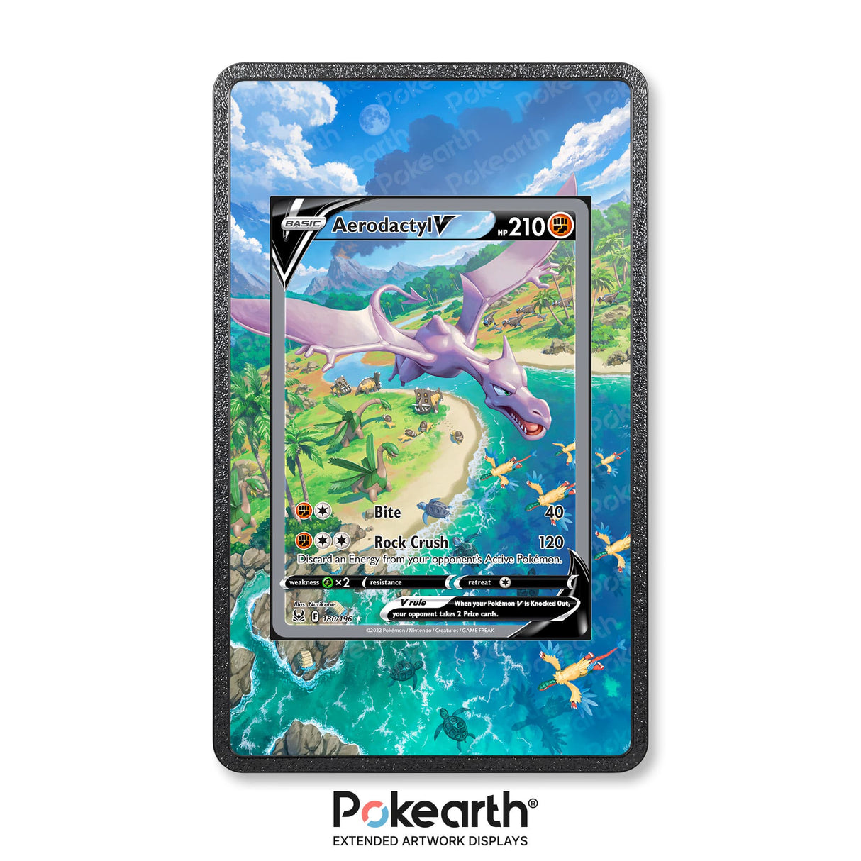 Aerodactyl V 180/196 - Custodia con Artwork Esteso per Carte Pokémon - Display Case Extended Artwork Pokearth