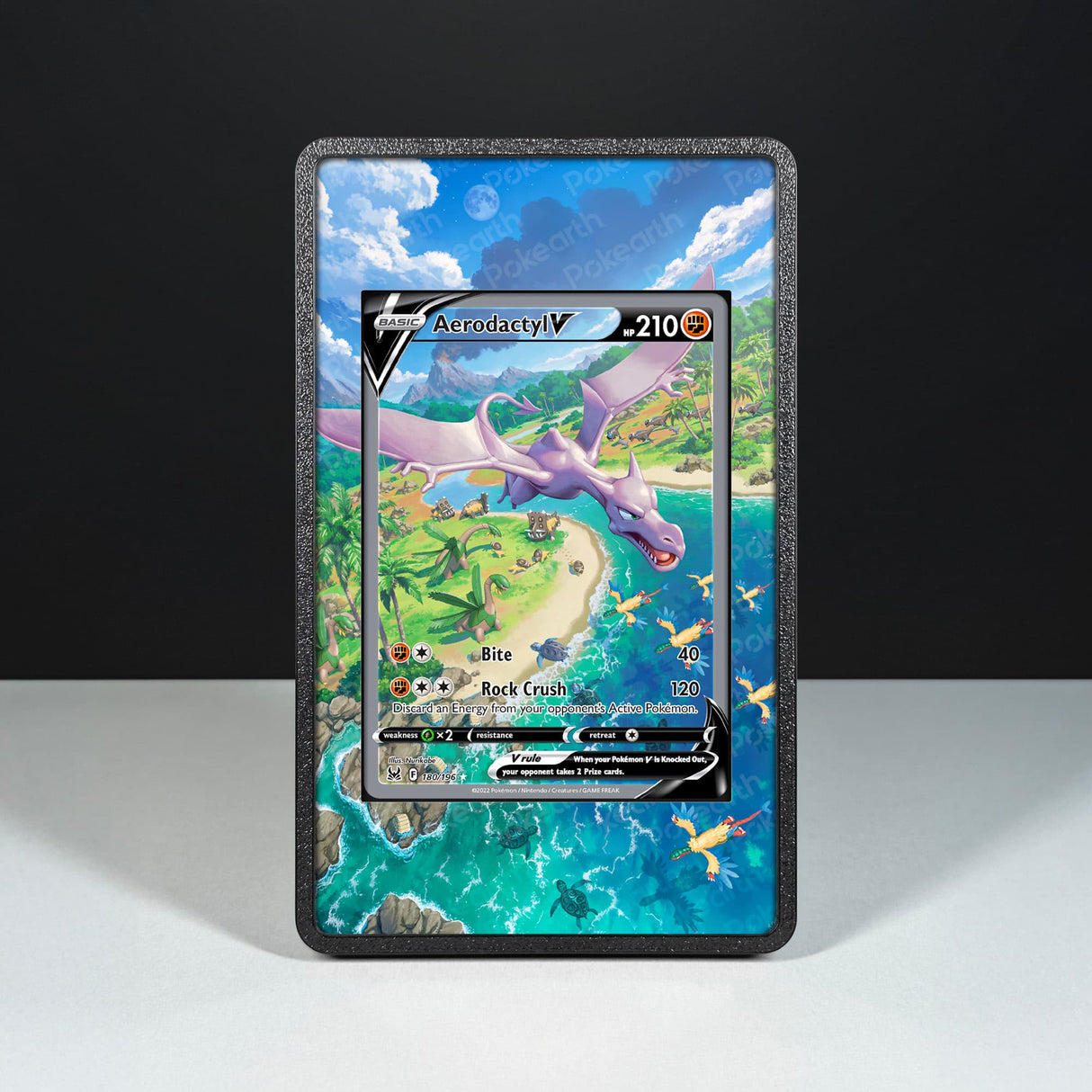 Aerodactyl V 180/196 - Custodia con Artwork Esteso per Carte Pokémon - Display Case Extended Artwork Pokearth