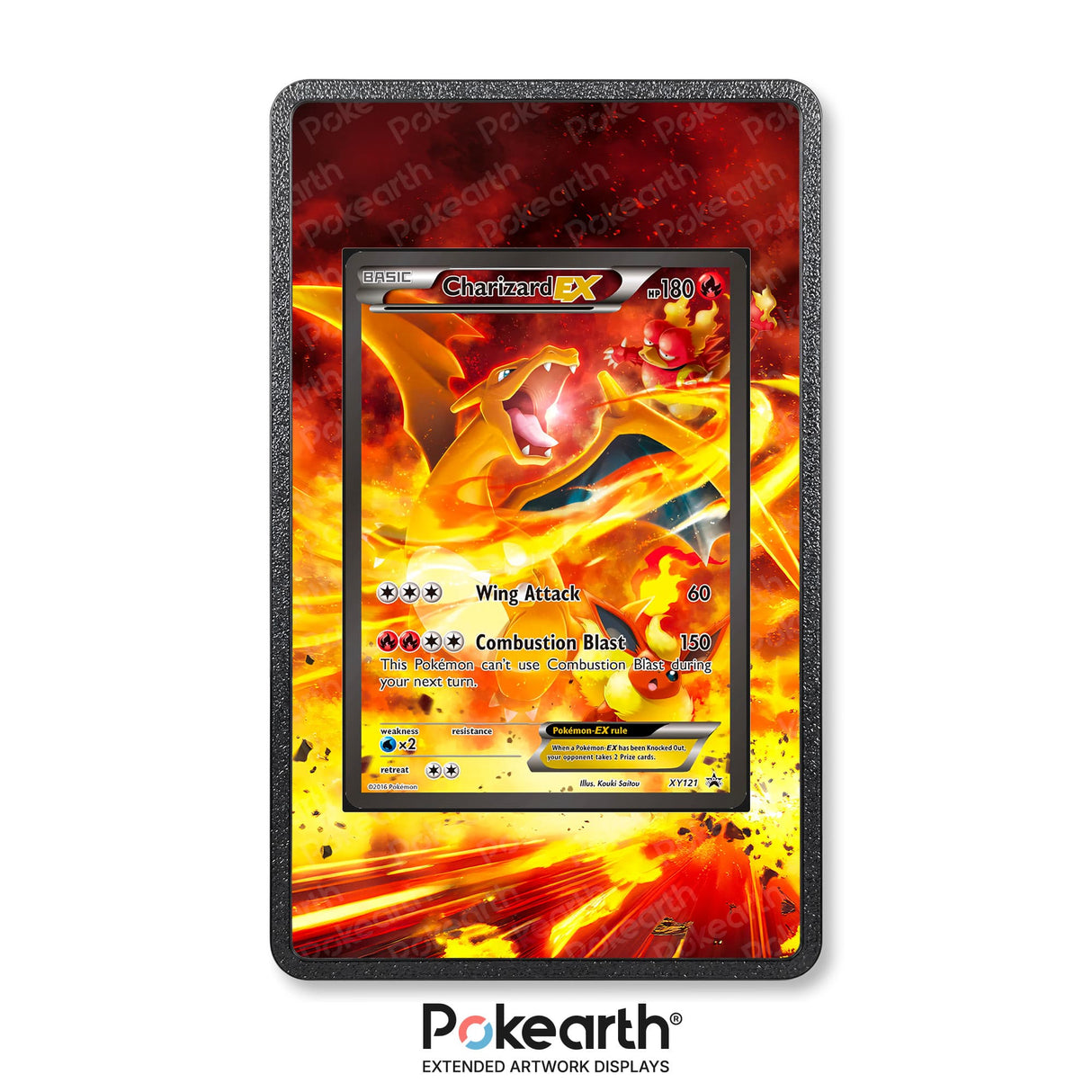 Charizard EX XY121 - Custodia con Artwork Esteso per Carte Pokémon - Display Case Extended Artwork Pokearth