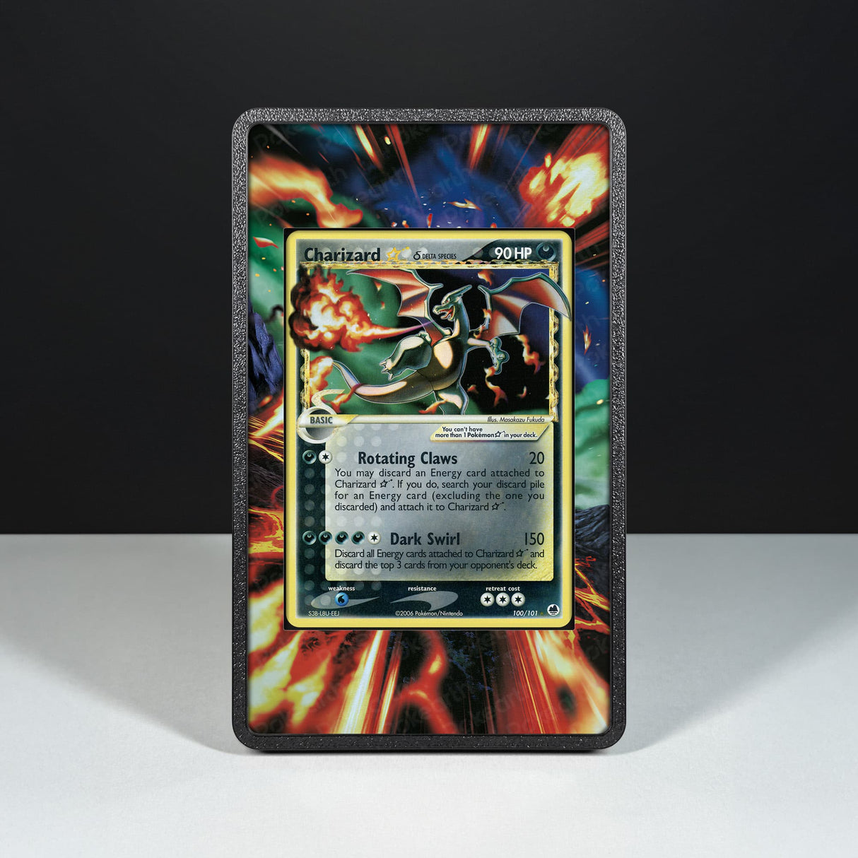 Charizard Gold Star Specie Delta 100/101 - Custodia con Artwork Esteso per Carte Pokémon - Display Case Extended Artwork Pokearth