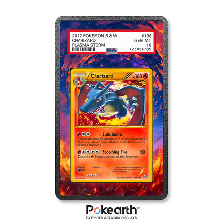 Charizard 136/135 - Graded Card Extended Artwork Display Case - Display Case Extended Artwork Pokearth