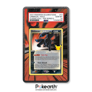 Umbreon Gold Star 17/17 - Graded Card Extended Artwork Display Case - Display Case Extended Artwork Pokearth