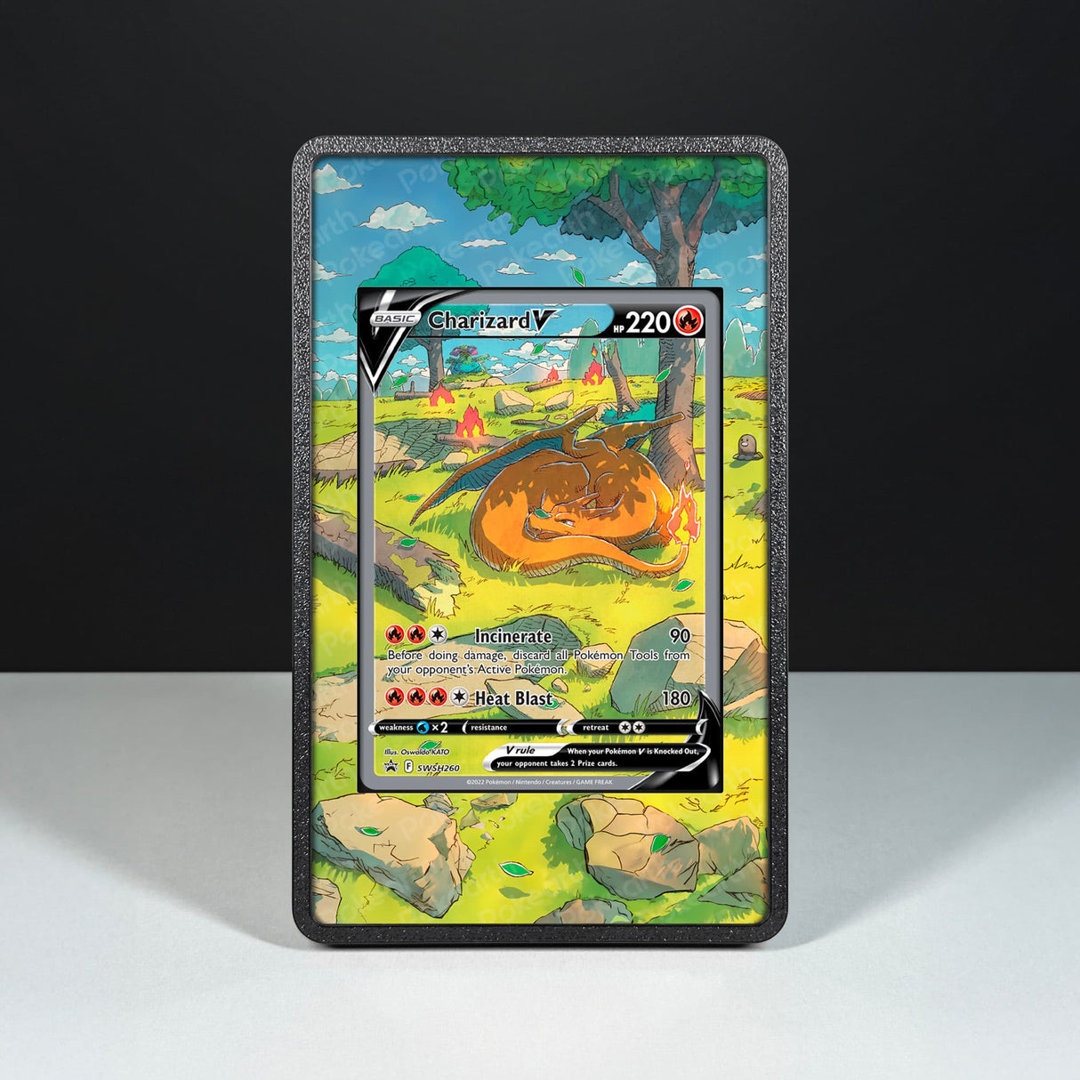 Charizard V SWSH260 - Custodia con Artwork Esteso per Carte Pokémon - Display Case Extended Artwork Pokearth