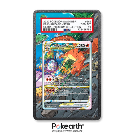 Charizard V STAR SWSH262 - Graded Card Extended Artwork Display Case - Display Case Extended Artwork Pokearth