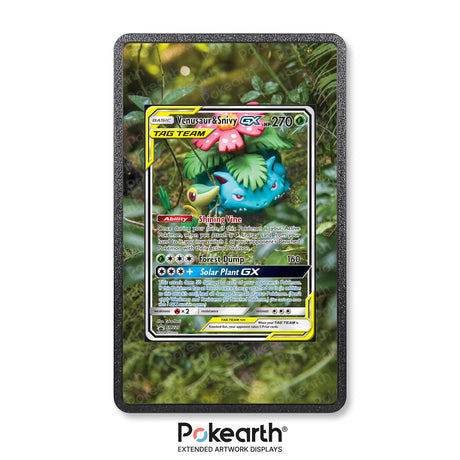 Venusaur & Snivy GX SM229 - Custodia con Artwork Esteso per Carte Pokémon - Display Case Extended Artwork Pokearth