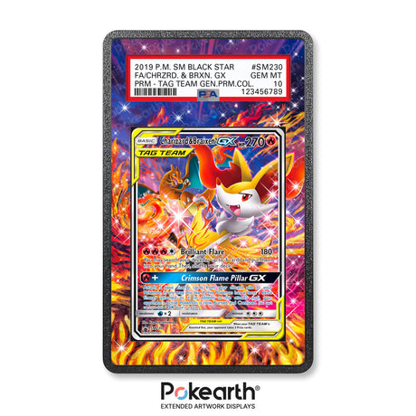 Charizard & Braixen GX SM230 - Graded Card Extended Artwork Display Case - Display Case Extended Artwork Pokearth