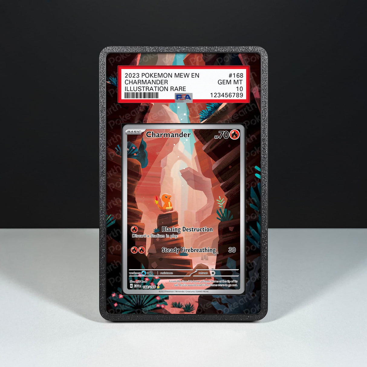 Charmander 168/165 - Graded Card Extended Artwork Display Case - Display Case Extended Artwork Pokearth