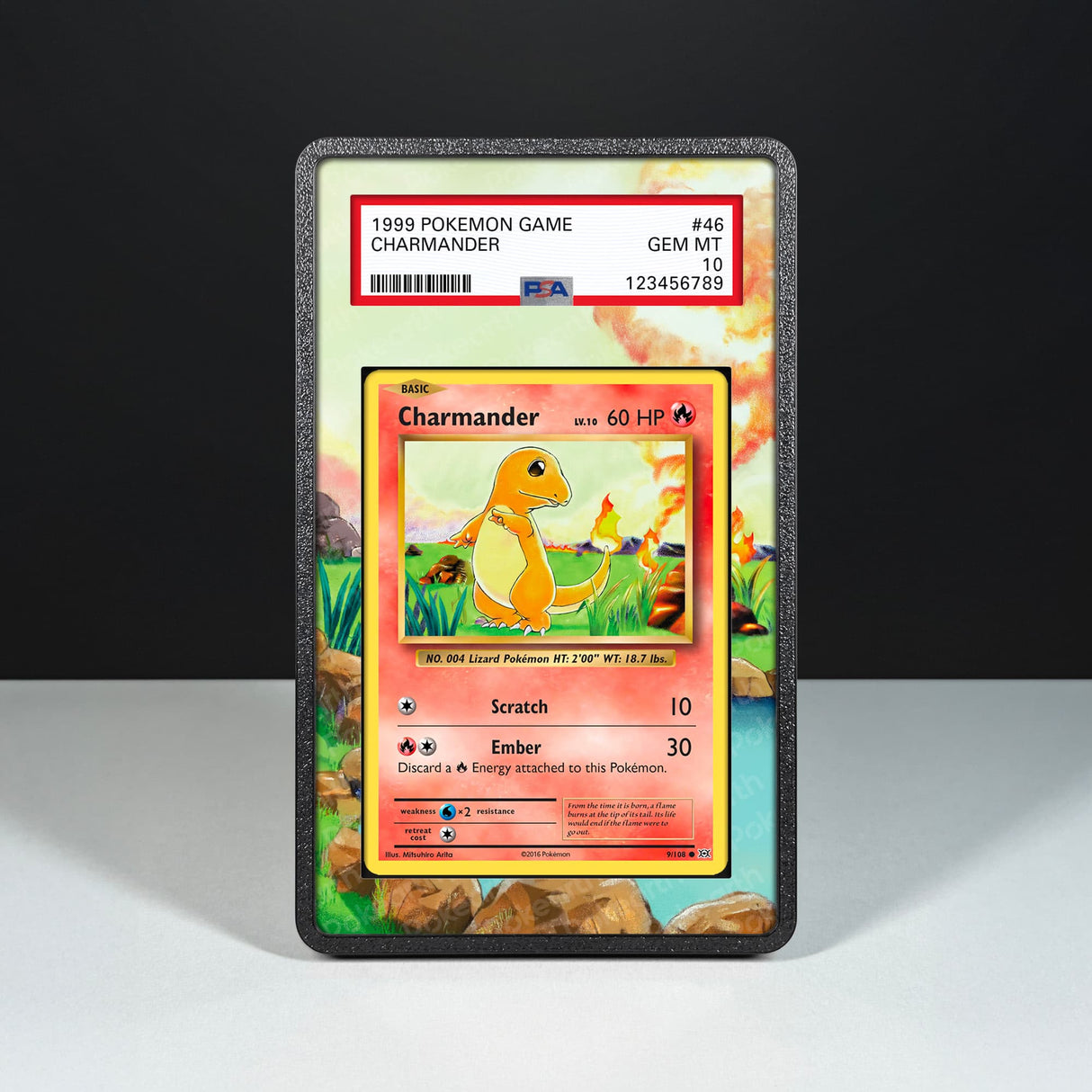 Charmander 46/102 - Graded Card Extended Artwork Display Case - Display Case Extended Artwork Pokearth