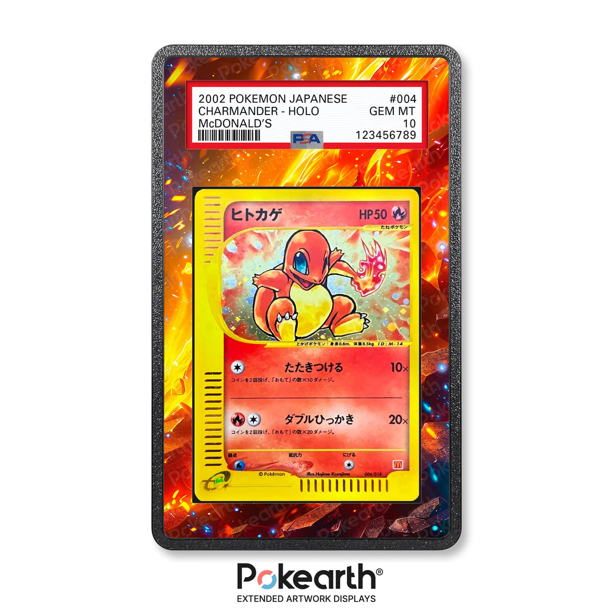 Charmander 004/018 - Graded Card Extended Artwork Display Case - Display Case Extended Artwork Pokearth