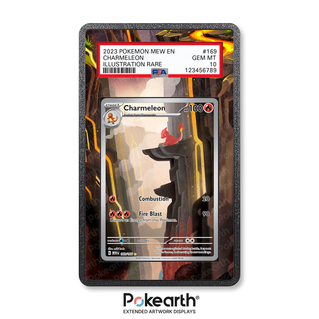 Charmeleon 169/165 - Graded Card Extended Artwork Display Case - Display Case Extended Artwork Pokearth