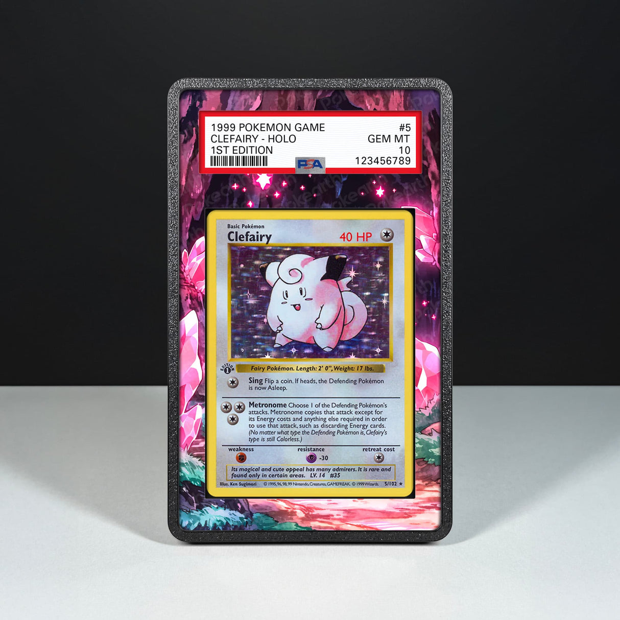 Clefairy 5/102 - Graded Card Extended Artwork Display Case - Display Case Extended Artwork Pokearth