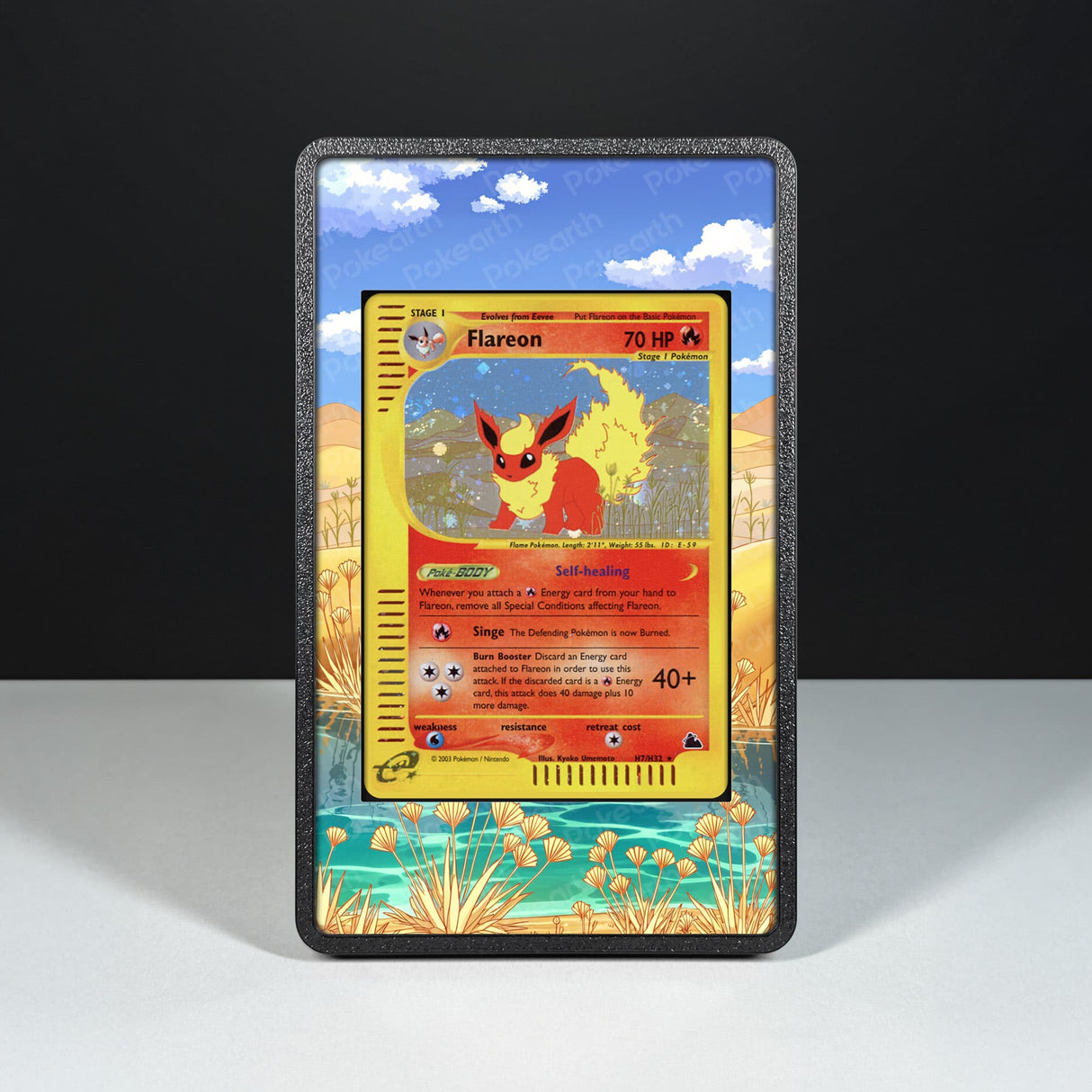 Flareon H7/H32 - Custodia con Artwork Esteso per Carte Pokémon - Display Case Extended Artwork Pokearth