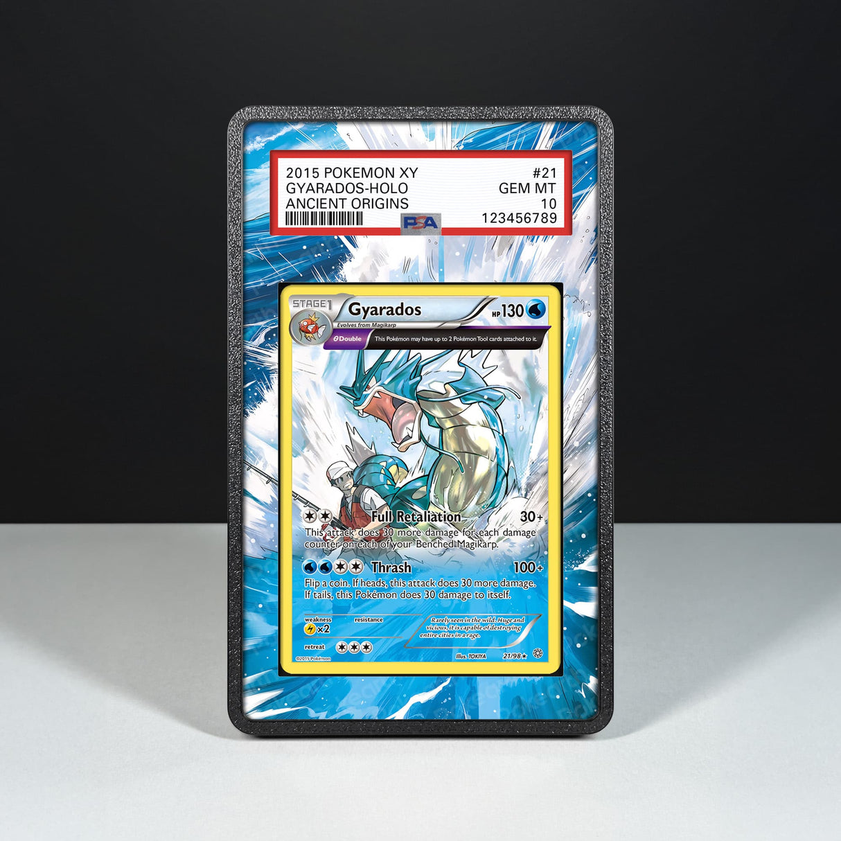 Gyarados 21/98 - Graded Card Extended Artwork Display Case - Display Case Extended Artwork Pokearth