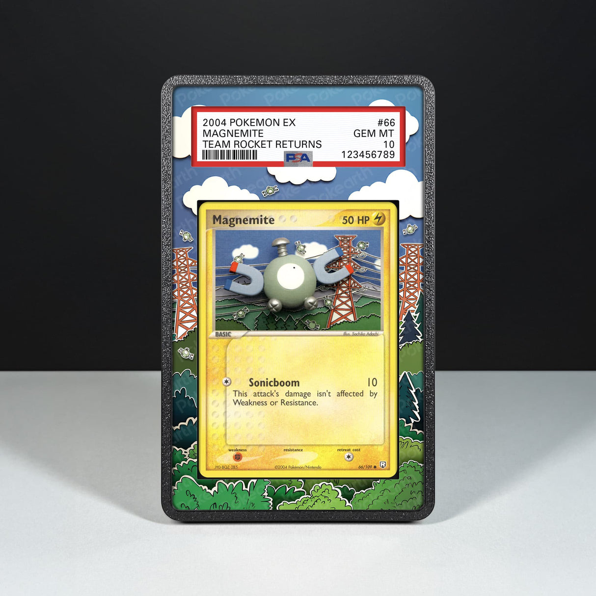 Magnemite 66/109 - Graded Card Extended Artwork Display Case - Display Case Extended Artwork Pokearth