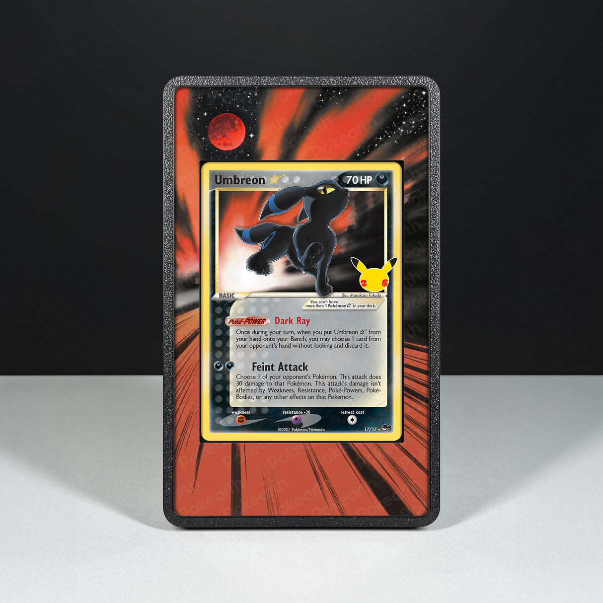 Umbreon Gold Star 17/17 - Custodia con Artwork Esteso per Carte Pokémon - Display Case Extended Artwork Pokearth