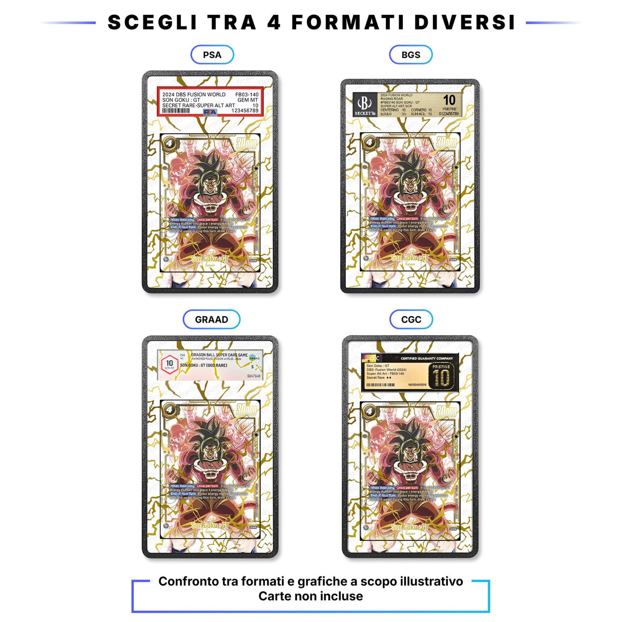 Son Goku : GT FB03-140 - Custodia con Artwork Esteso per Carte Gradate - Display Case Extended Artwork Pokearth