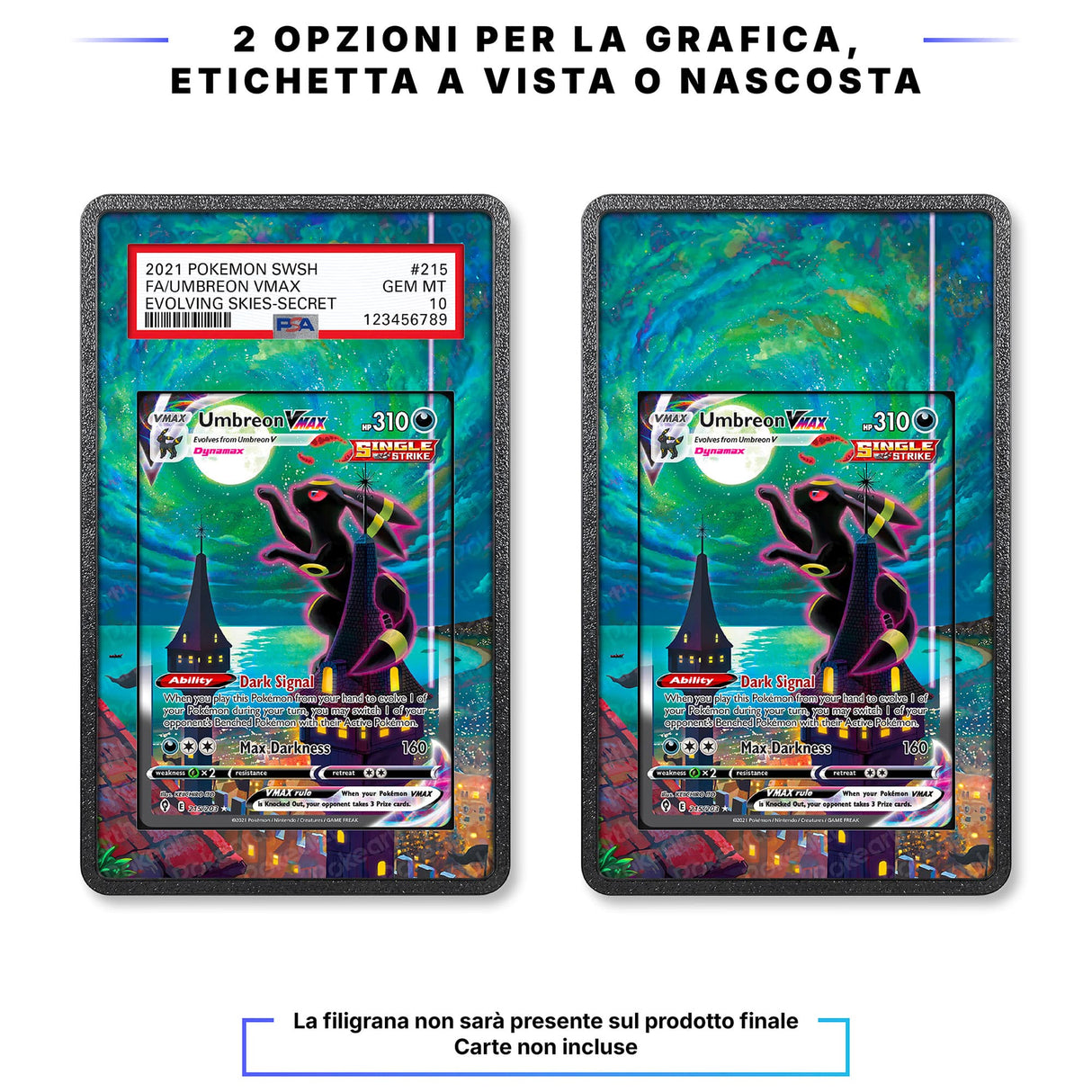 Aerodactyl V 180/196 - Custodia con Artwork Esteso per Carte Gradate - Display Case Extended Artwork Pokearth