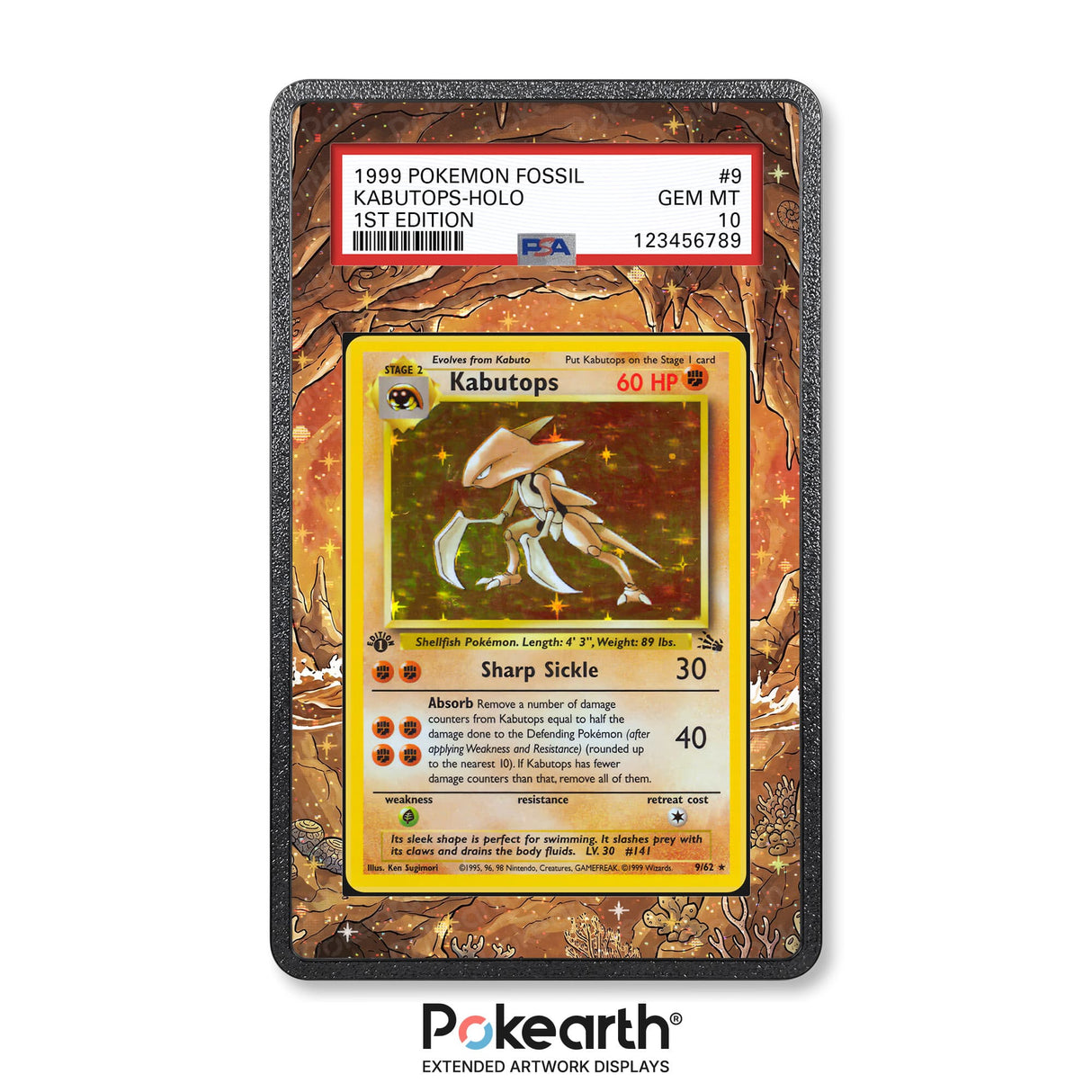 Kabutops 9/62 - Custodia con Artwork Esteso per Carte Gradate
