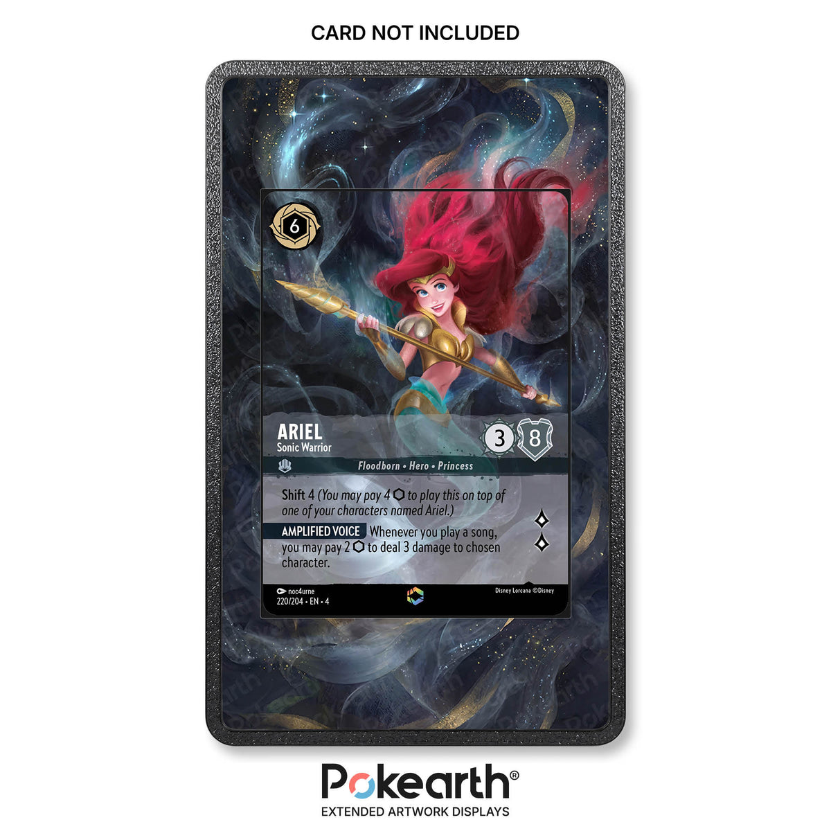 Ariel - Guerriera Sonica 220/204 Enchanted - Custodia con Artwork Esteso per Carte Disney Lorcana
