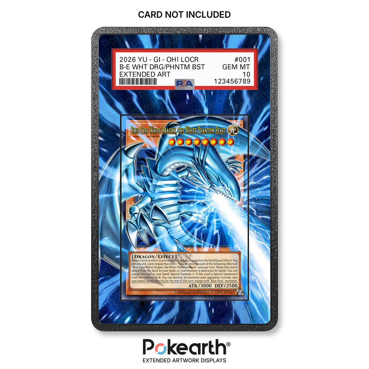 Blue-Eyes White Dragon, the White Phantom Beast 001 - Graded Card Extended Artwork Display Case
