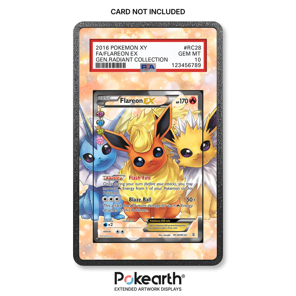 Flareon EX RC28/RC32 - Custodia con Artwork Esteso per Carte Gradate