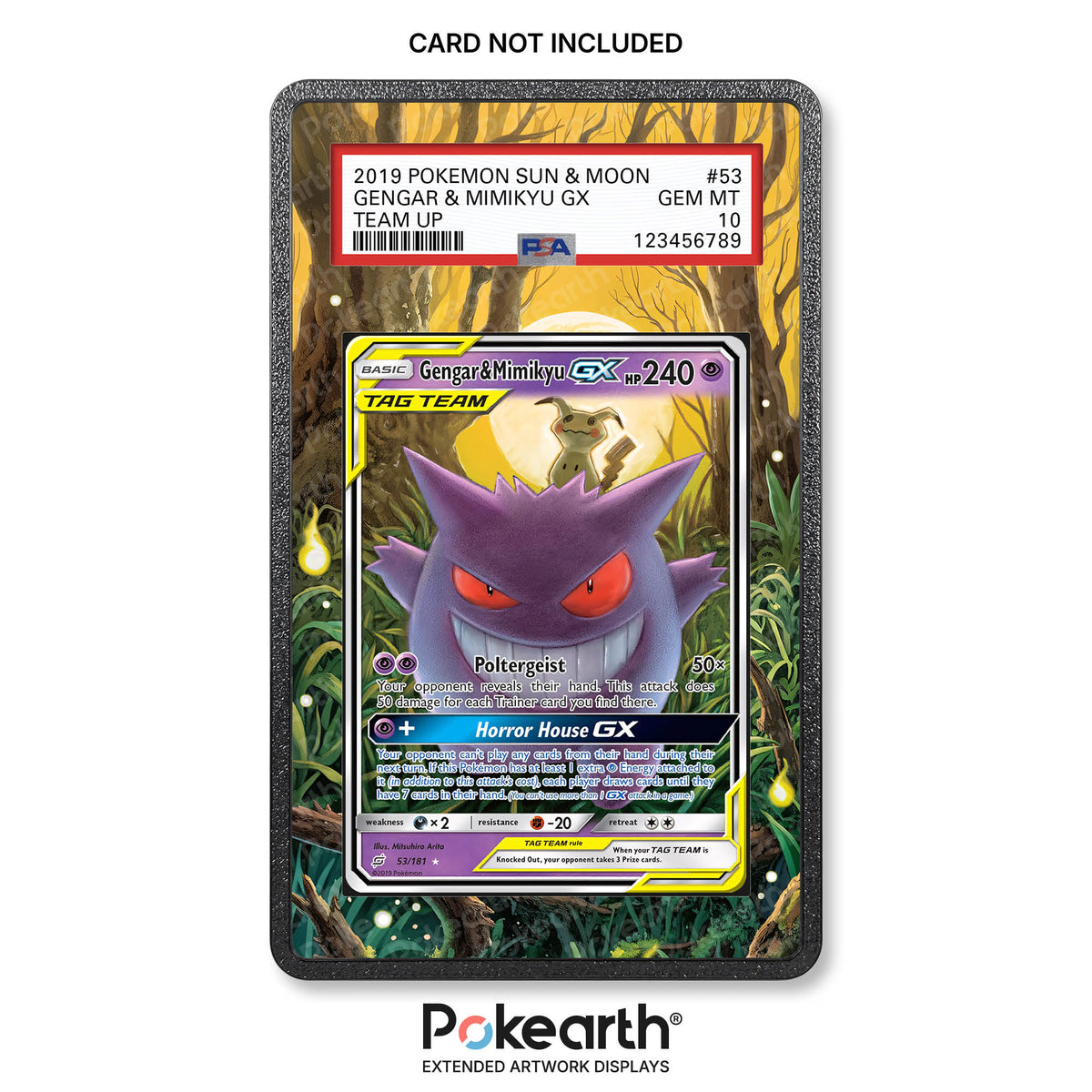 Gengar & Mimikyu GX 53/181 - Custodia con Artwork Esteso per Carte Gradate
