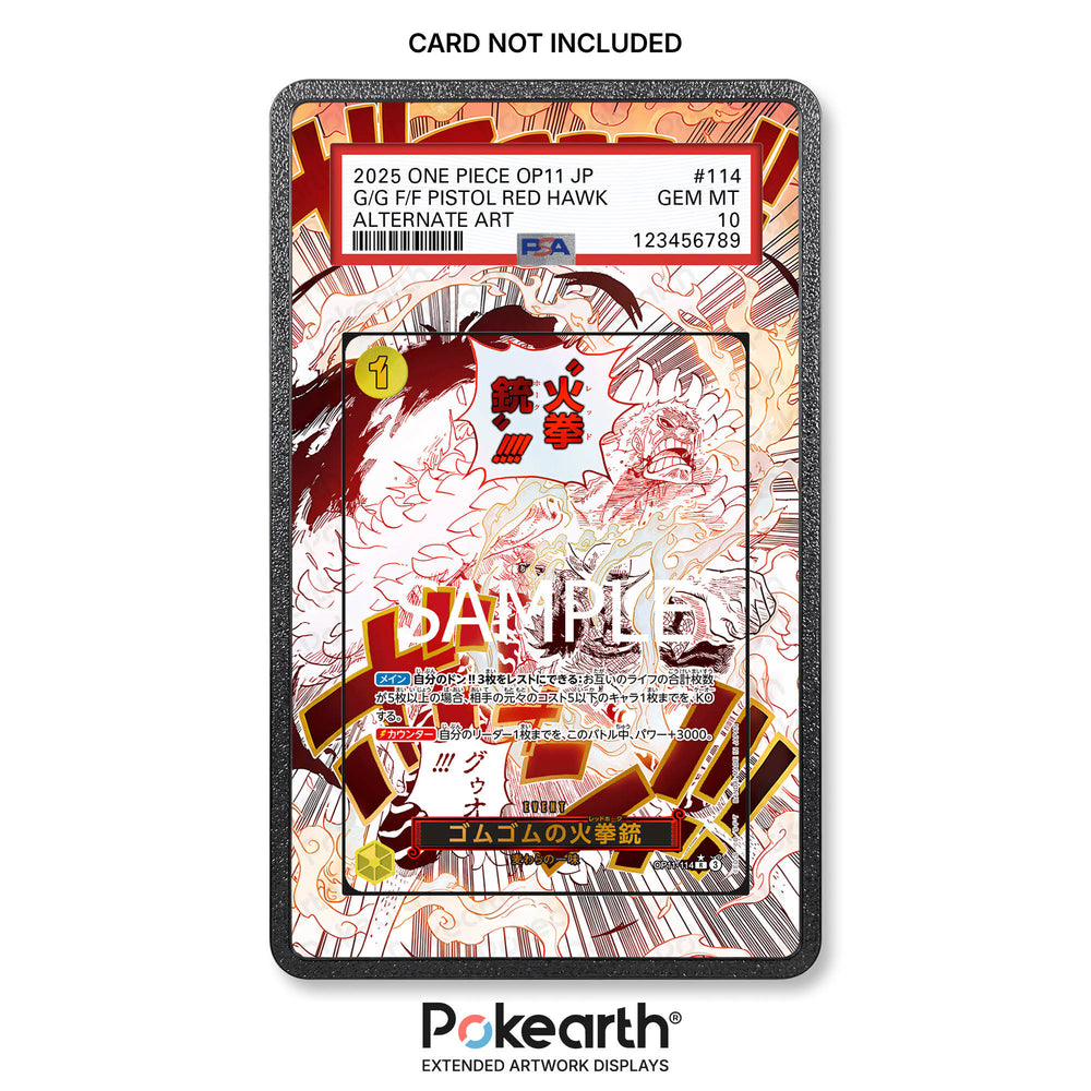 Gum-Gum Fire-Fist Pistol Red Hawk OP11-114 - Custodia con Artwork Esteso per Carte Gradate
