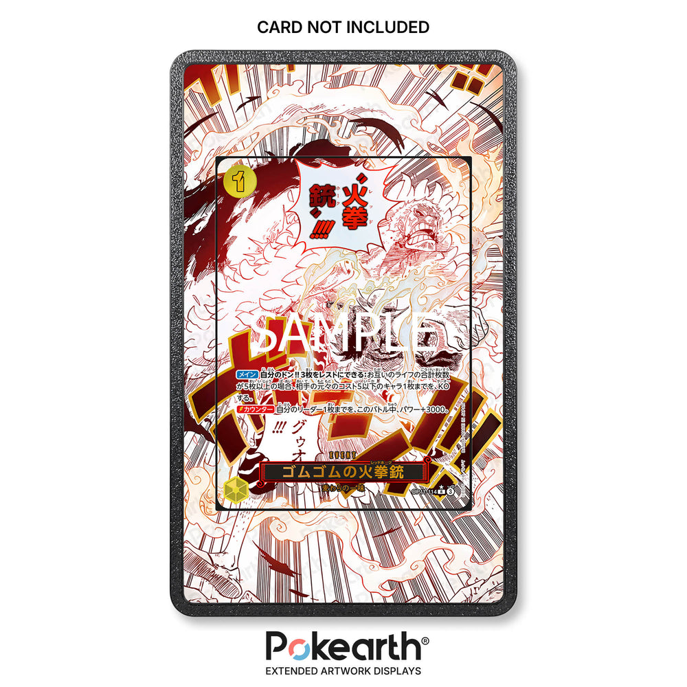 Gum-Gum Fire-Fist Pistol Red Hawk OP11-114 - Custodia con Artwork Esteso per Carte One Piece