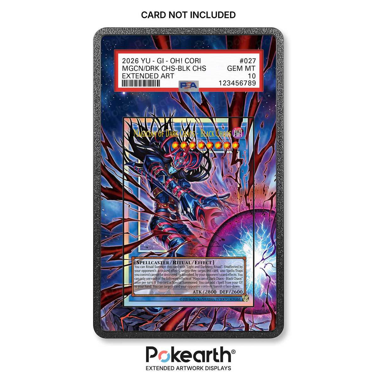 Magician of Dark Chaos - Black Chaos 027 - Graded Card Extended Artwork Display Case