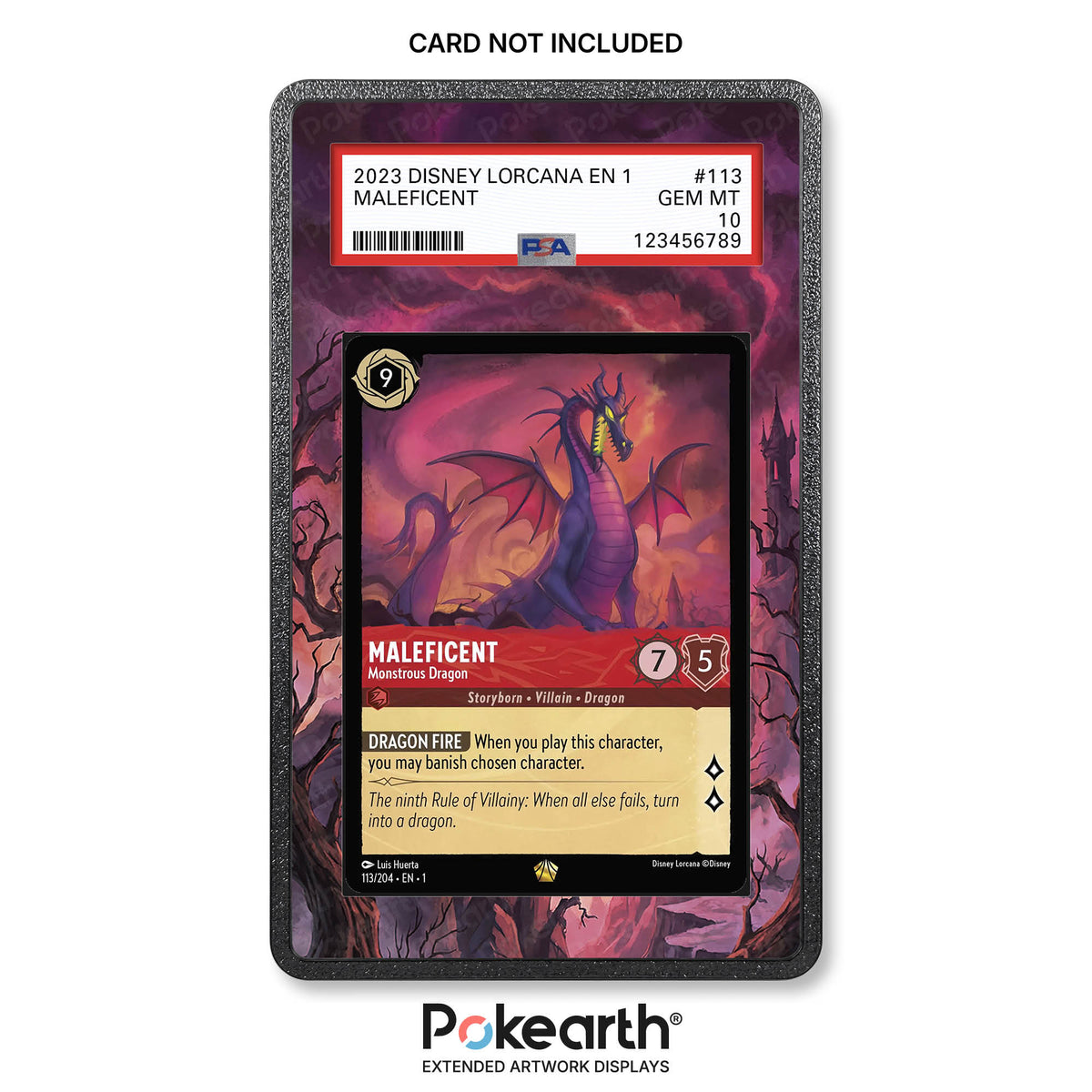 Maleficent – ​​Monstrous Dragon 113/204 – Bewertete Kartenhüllen mit erweitertem Artwork