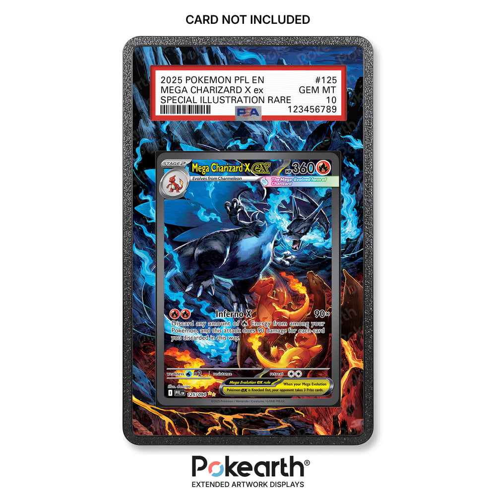 Mega Charizard X ex 125/094 - Custodia con Artwork Esteso per Carte Gradate
