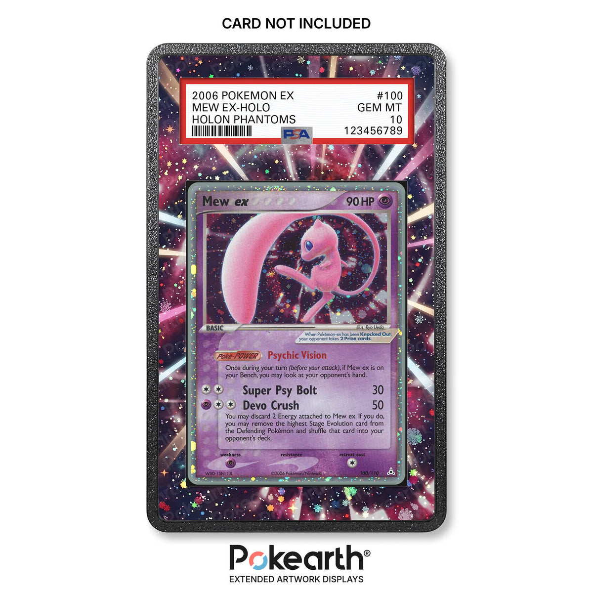 Mew ex 100/110 - Case mit erweitertem Artwork für gegradete Karten
