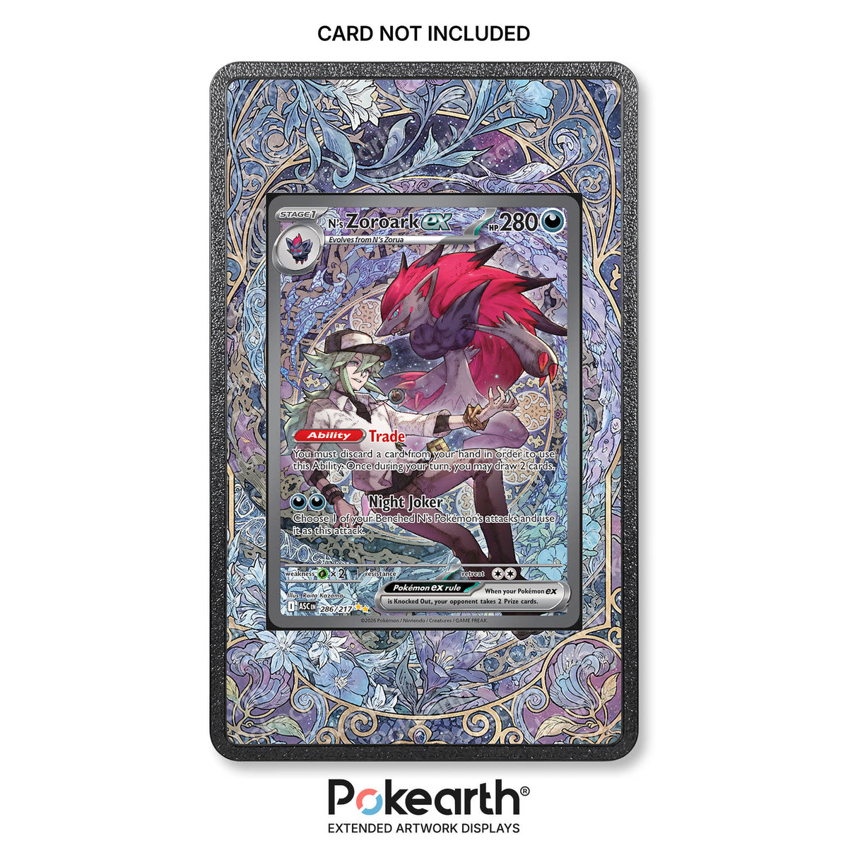 Zoroark di N ex 286/217 - Custodia con Artwork Esteso per Carte Pokémon