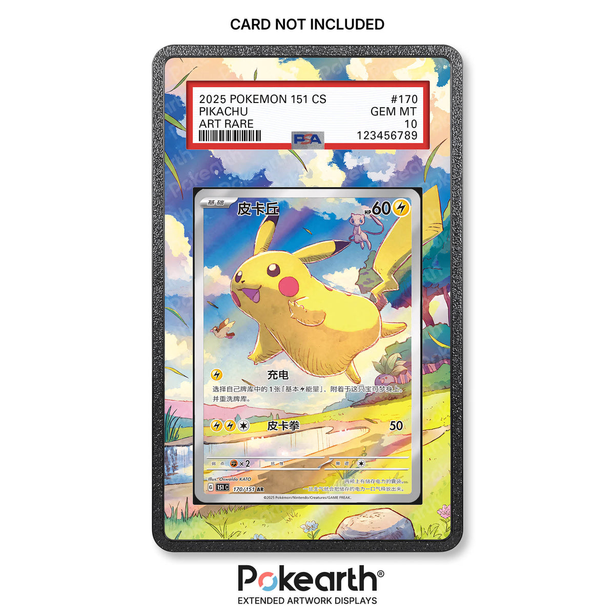 Pikachu 170/151 - Graded Card Extended Artwork Display Case