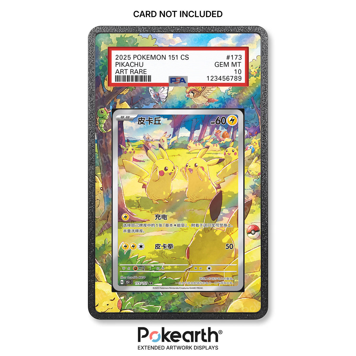 Pikachu 173/151 - Custodia con Artwork Esteso per Carte Gradate