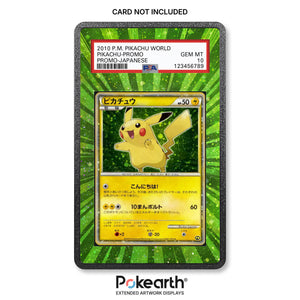 Pikachu PW (Grün) - Hülle mit erweitertem Artwork für bewertete Karten