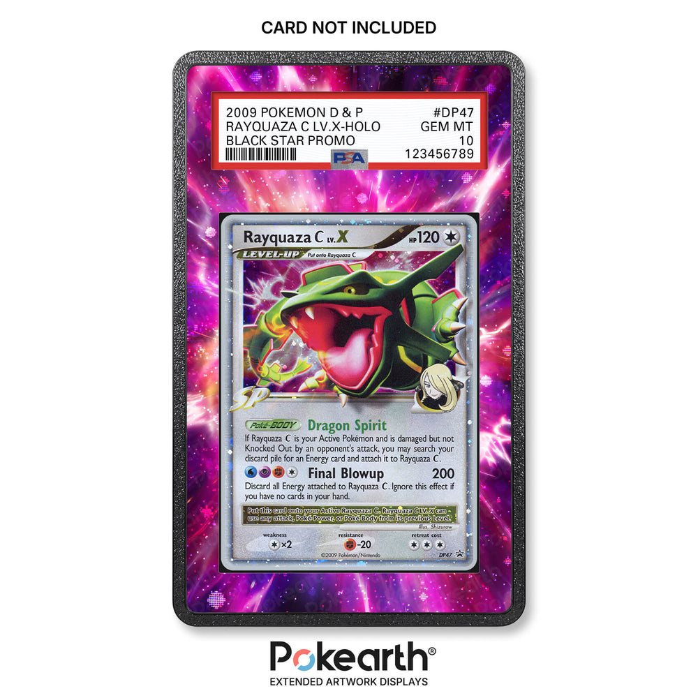 Rayquaza C Lv.X DP47 - Case mit erweitertem Artwork für bewertete Karten