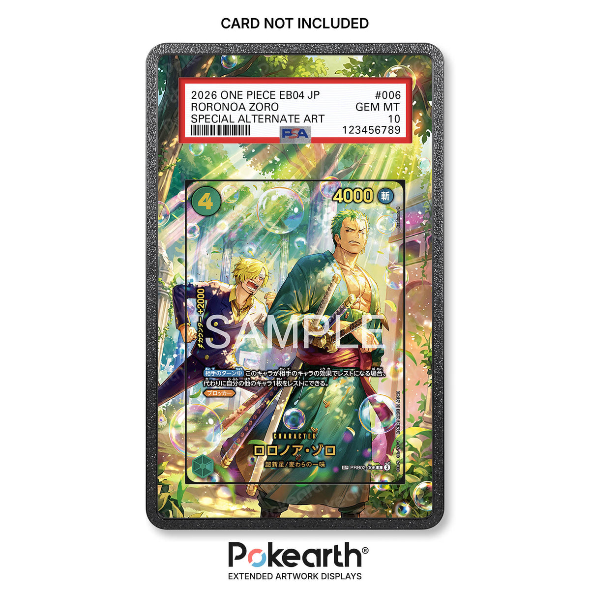 Roronoa Zoro PRB02-006 - Custodia con Artwork Esteso per Carte Gradate