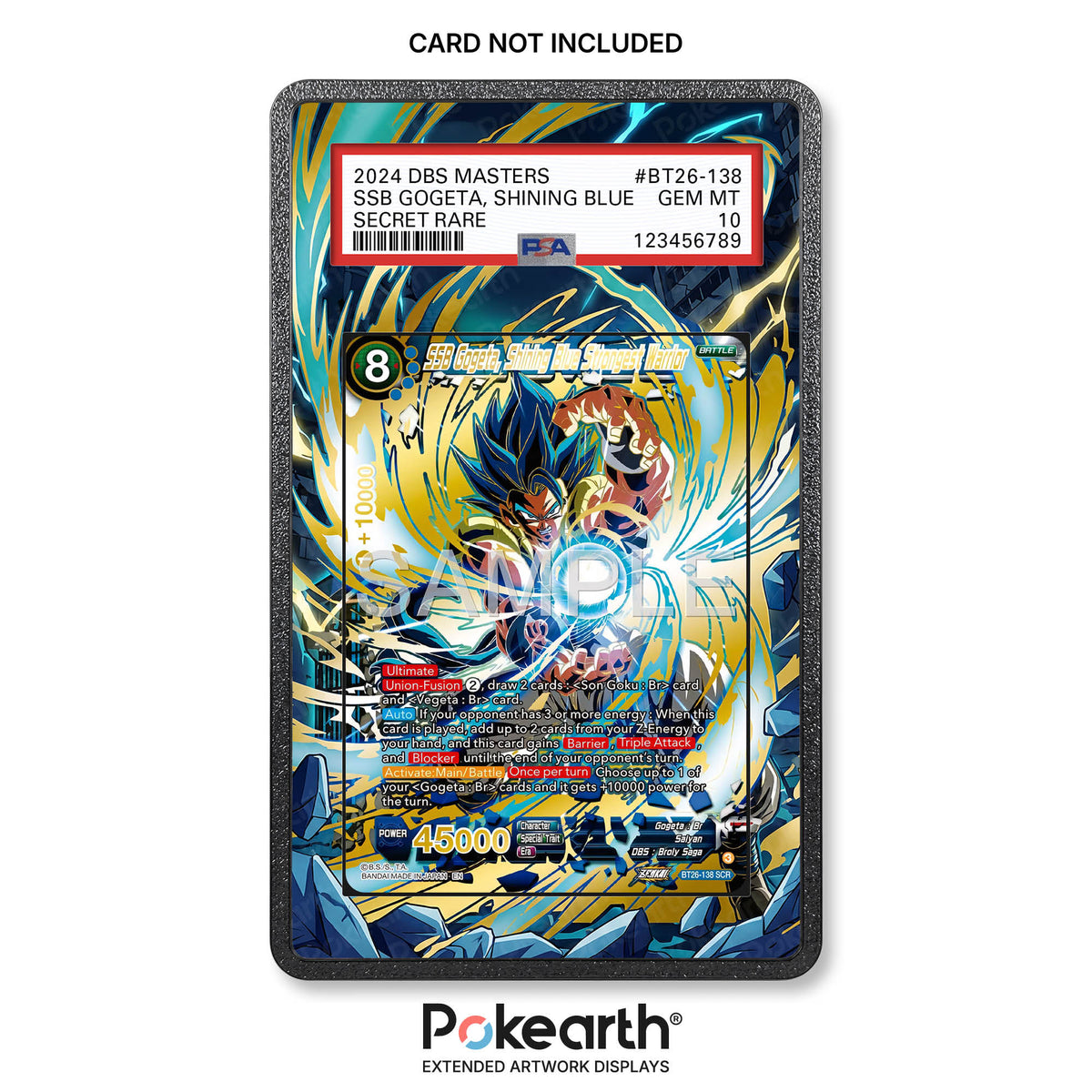 SSB Gogeta, Shining Blue BT26-138 - Graded Card Extended Artwork Display Case