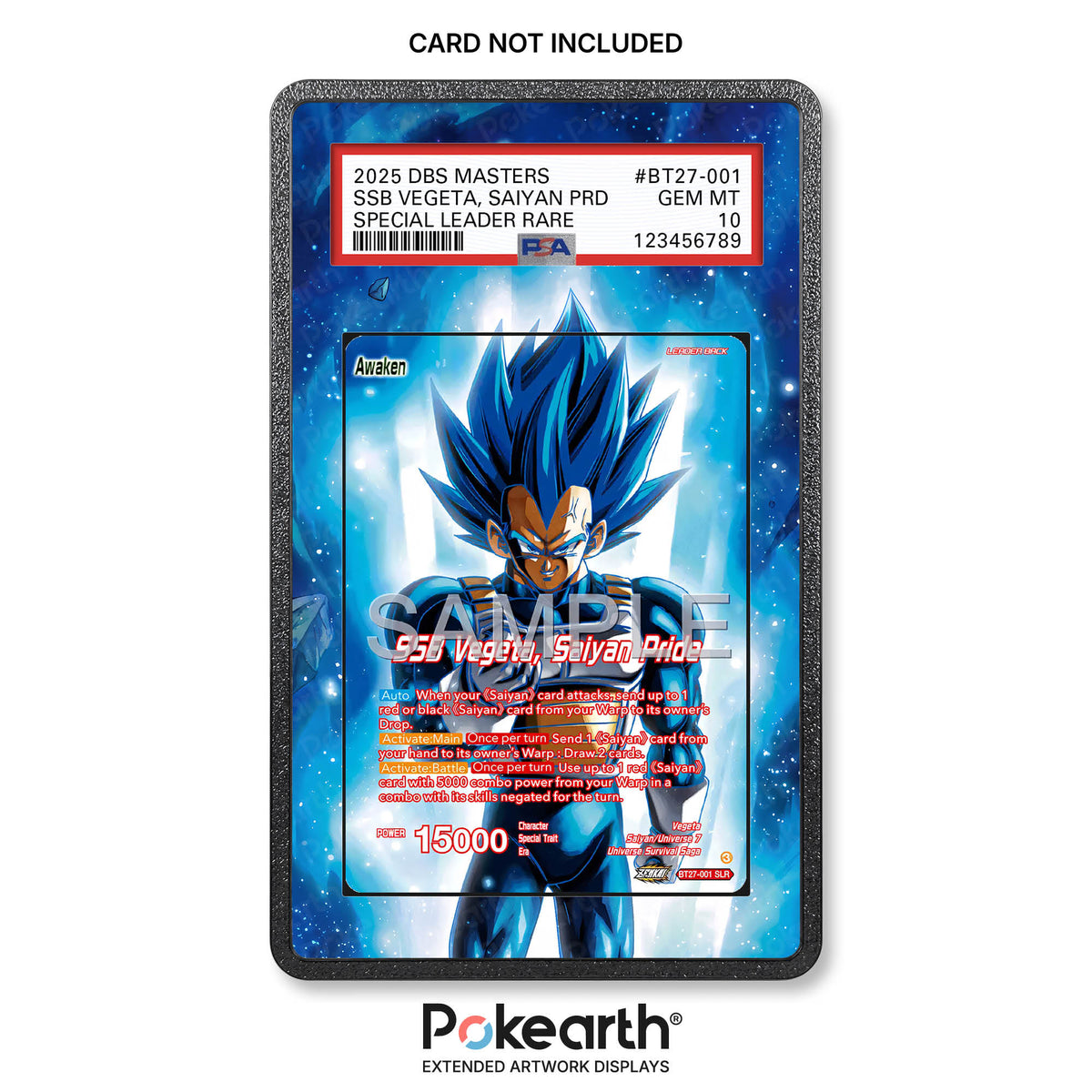 SSB Vegeta, Saiyan Pride BT27-001 - Extended Art Case für bewertete Karten